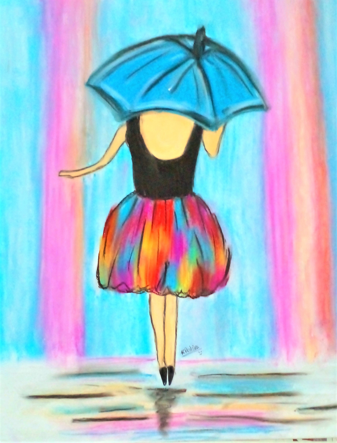 Cartoon girl with umbrella hi-res stock photography and images - Alamy